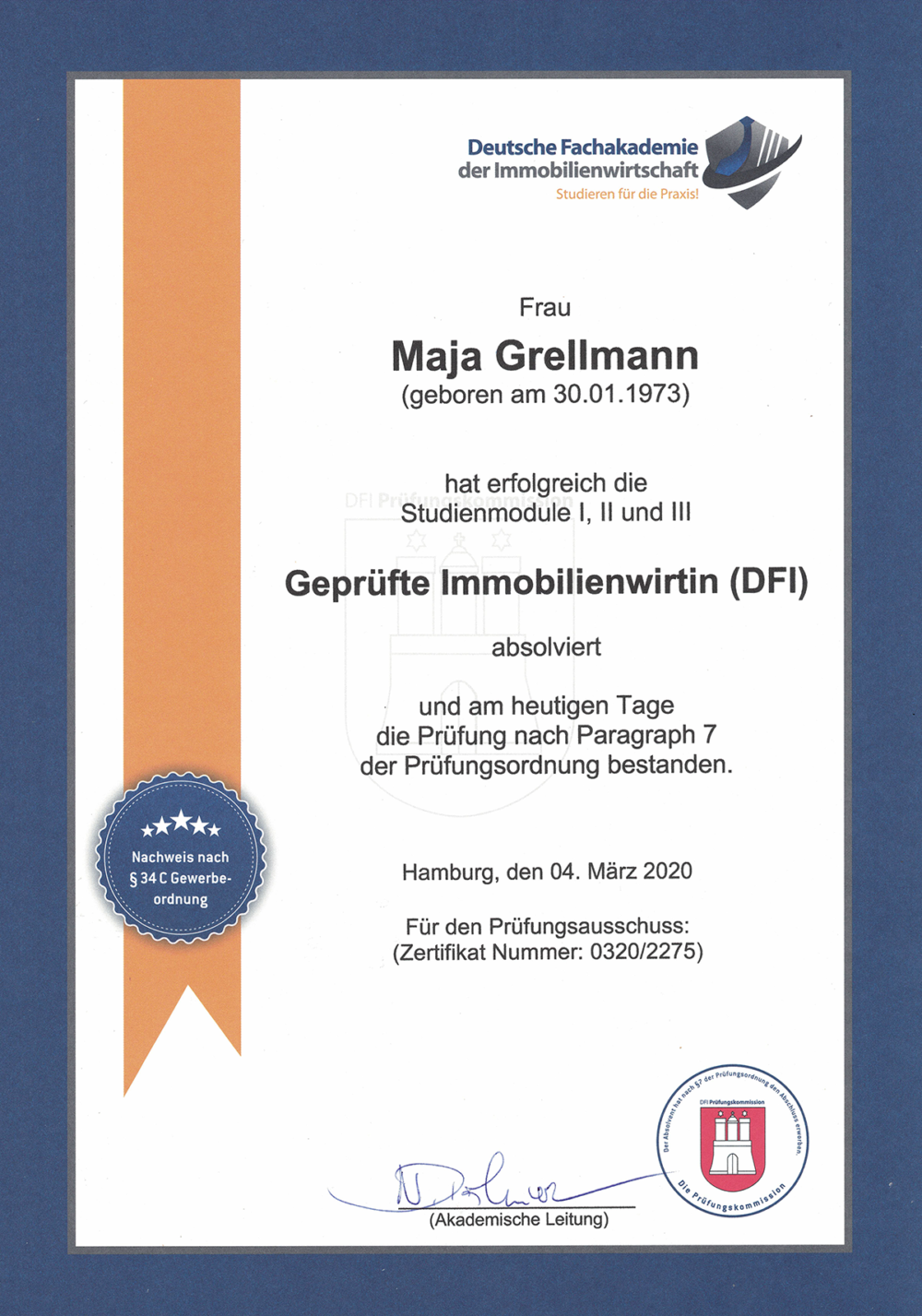 2020-05-15 Urkunde_Maja Grellmann